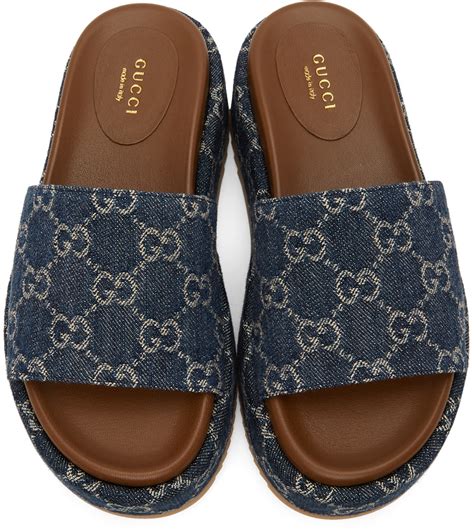 gucci platforms blue|Gucci Slides for Women .